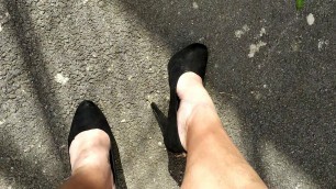 Black Suede Stilettos